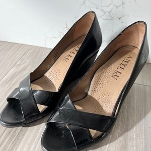 ANYI LU Black Wedge Shoes